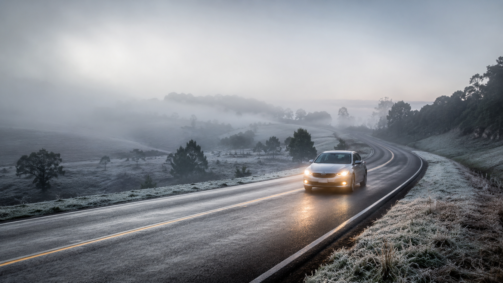 Dirigir na neblina e geada no inverno do RS: guia de segurança